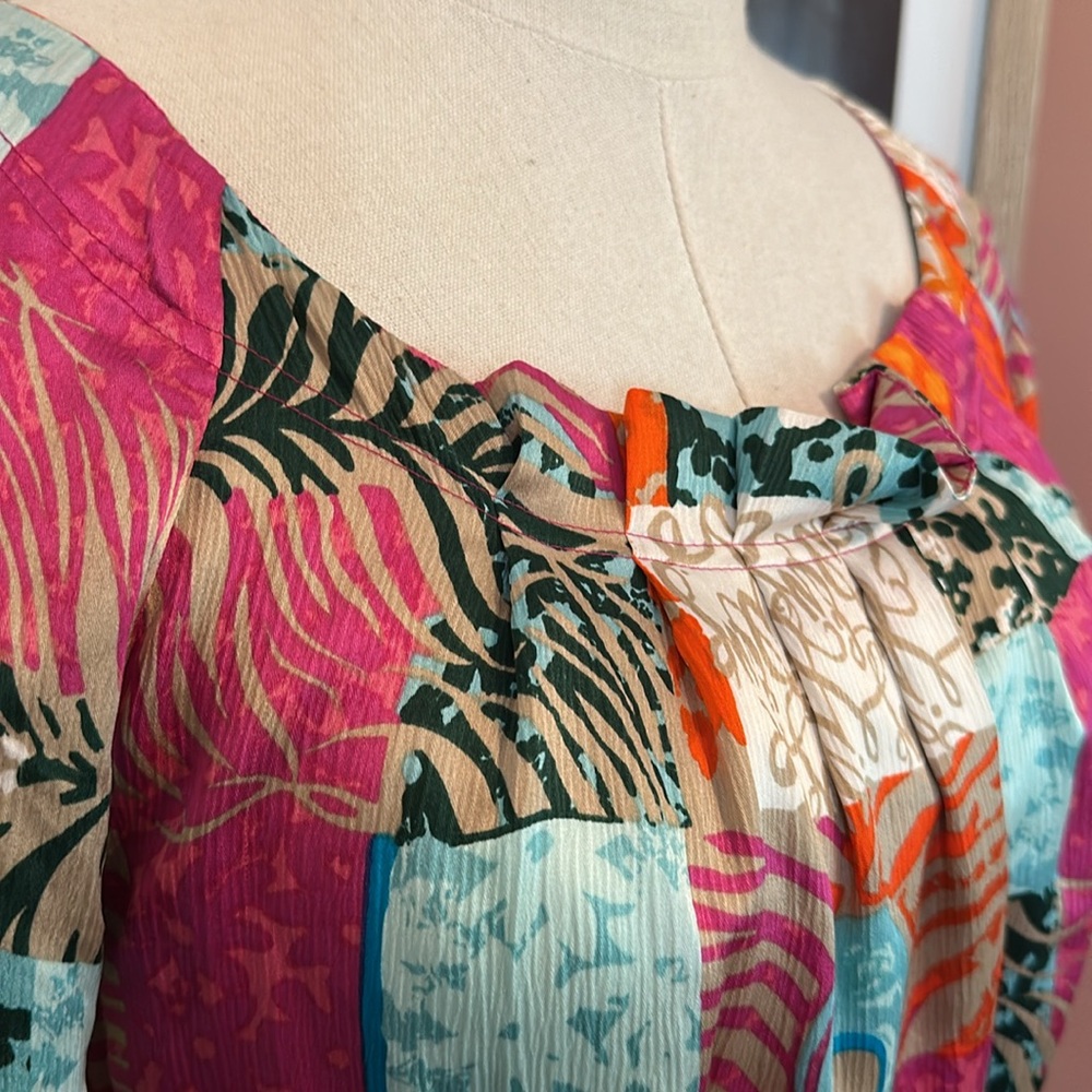 Lilly Pulitzer Keating Patchwork Silk Lined Tie W… - image 3